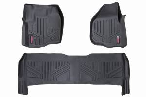 Rough Country Floor Mats - FR & RR - Raised FR Pedal - Ford Super Duty (12-16) - M-51213