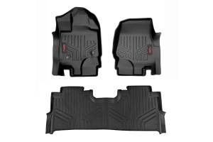 Rough Country Floor Mats - FR and RR - FR Buckets - w/Factory Under Seat Storage Ford F-150 2WD/4WD (2015-2023) - M-51515