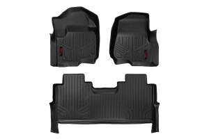 Rough Country Floor Mats - Front and Rear - Ford Super Duty 2WD/4WD (2017-2022) - M-51712