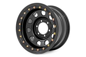 Rough Country Steel Simulated Beadlock Wheel - Black - 15x8 - 5x4.5 - 3.30 Bore - -19 - RC158545SL