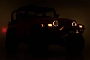 Rough Country - Rough Country Headlights - DRL Halo LED - 7" - Jeep Wrangler TJ 4WD (1997-2006) - RCH5400 - Image 5