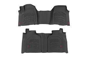 Rough Country Sure-Fit Floor Mats - FR & RR - FR Over Hump - Crew - Chevy/GMC 1500/2500HD/3500HD (19-25) - SM21613