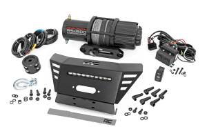 Rough Country Winch Plate - 4500-LB Winch - 10" Black Slimline - Honda Pioneer 520 - 92079