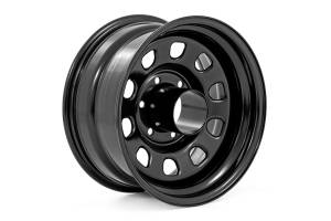 Rough Country Steel Wheel - Black - 15x10 - 5x5 - 3.30 Bore - -39 - RC52-5173